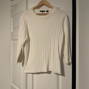 White xl cable sweater